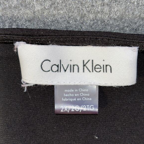 Calvin Klein Plus Size 2X Women’s Stretch Work Wear Black Knit Tunic - Picture 3 of 6